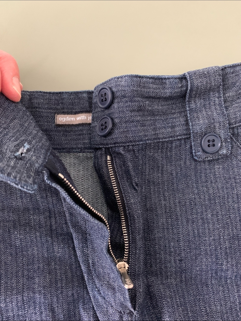 A.P.C. Indigo Mini Skirt with Button Waist - Picture 7 of 7